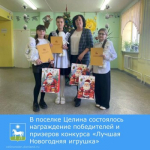 В поселке Целина состоялось награждение победителей и призеров конкурса «Лучшая Новогодняя игрушка».