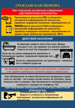 Памятка "Действия при получении экстренной информации "БЕСПИЛОТНАЯ ОПАСНОСТЬ"